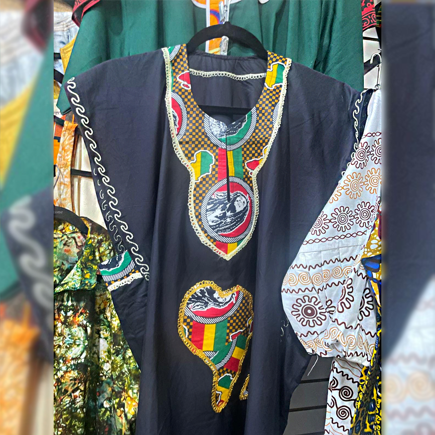 African plain shirt with embroidery 